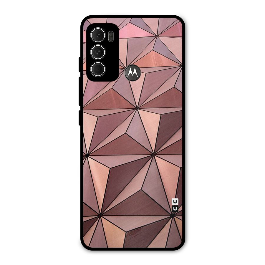 Rosegold Abstract Shapes Metal Back Case for Moto G60