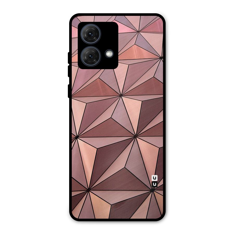 Rosegold Abstract Shapes Metal Back Case for Moto G84