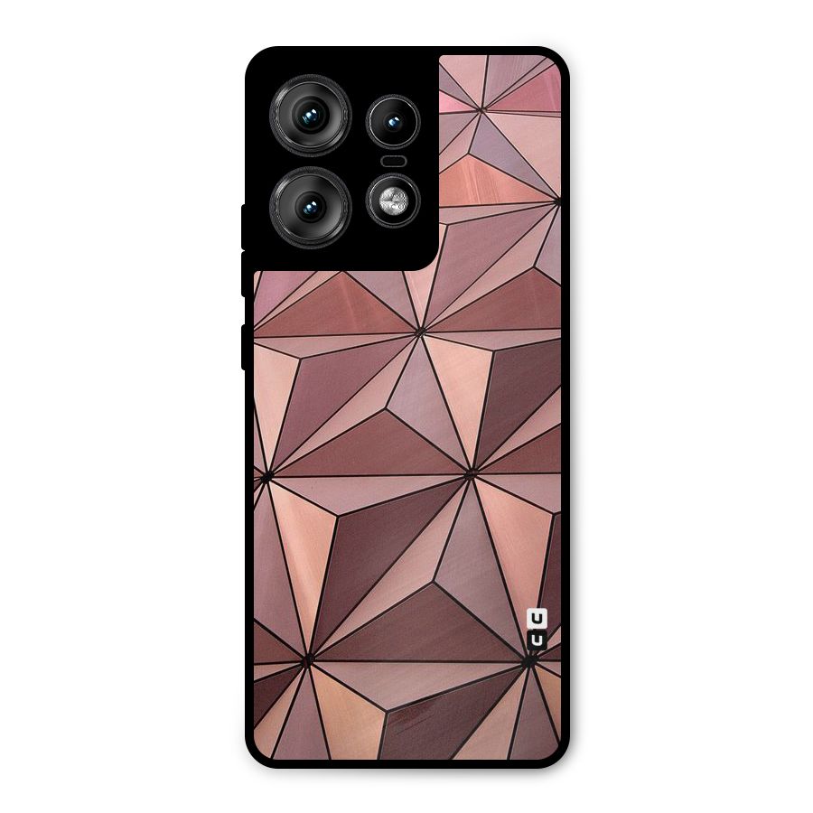 Rosegold Abstract Shapes Metal Back Case for Motorola Edge 50 Pro