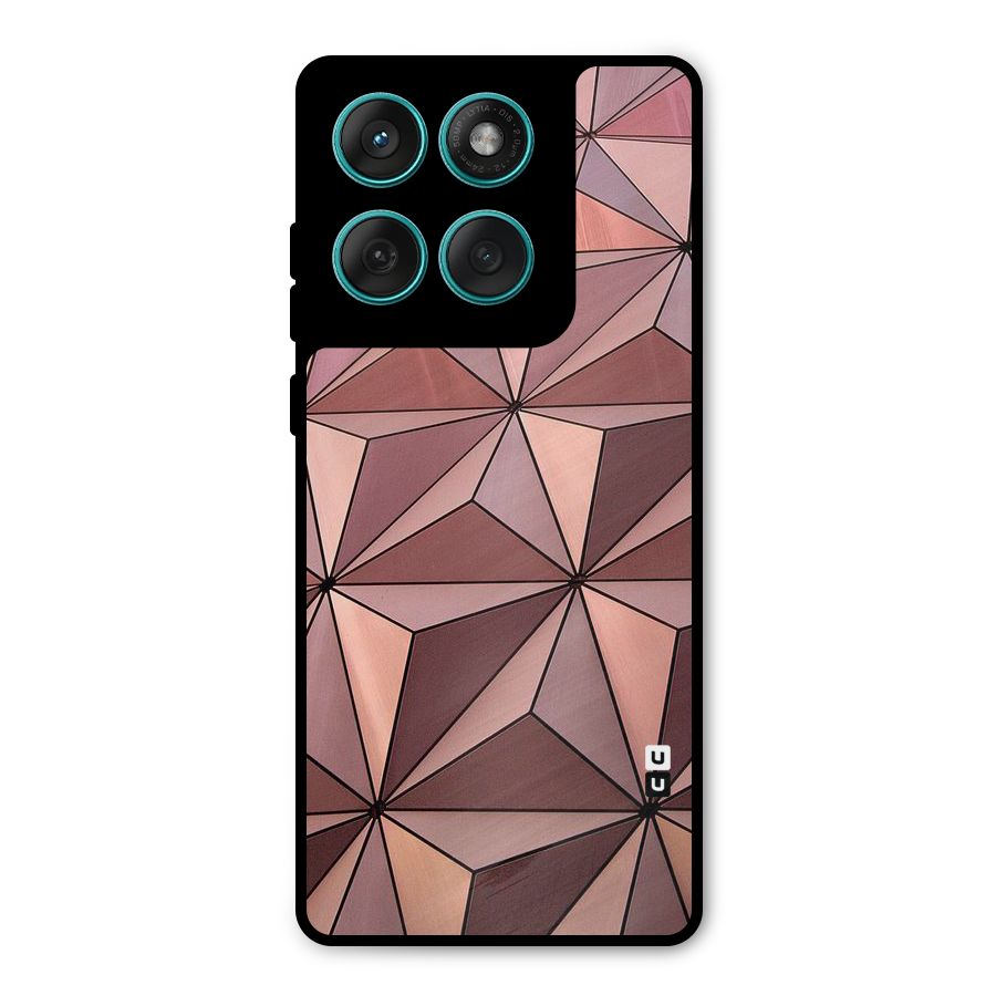 Rosegold Abstract Shapes Metal Back Case for Motorola Edge 60