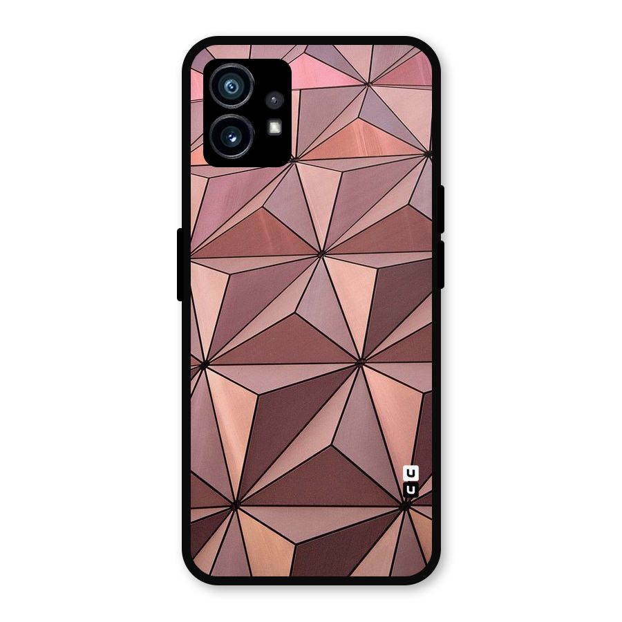 Rosegold Abstract Shapes Metal Back Case for Nothing Phone 1