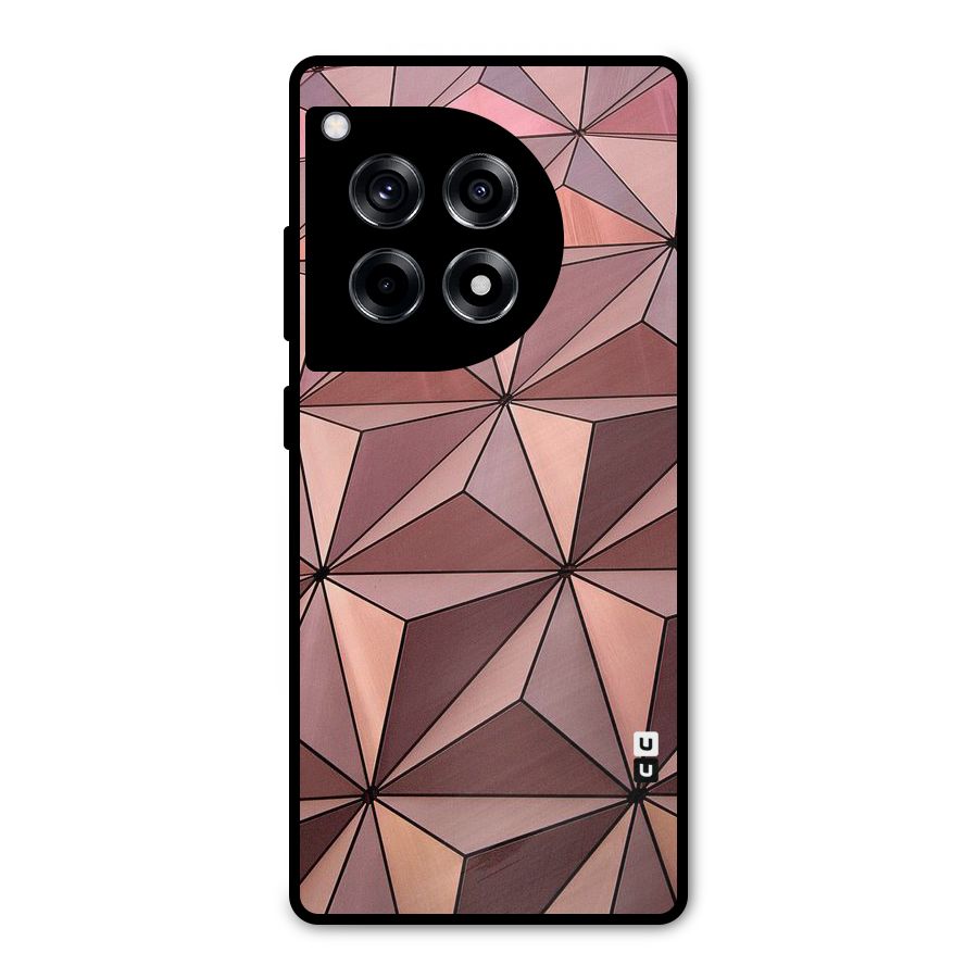 Rosegold Abstract Shapes Metal Back Case for OnePlus 12R