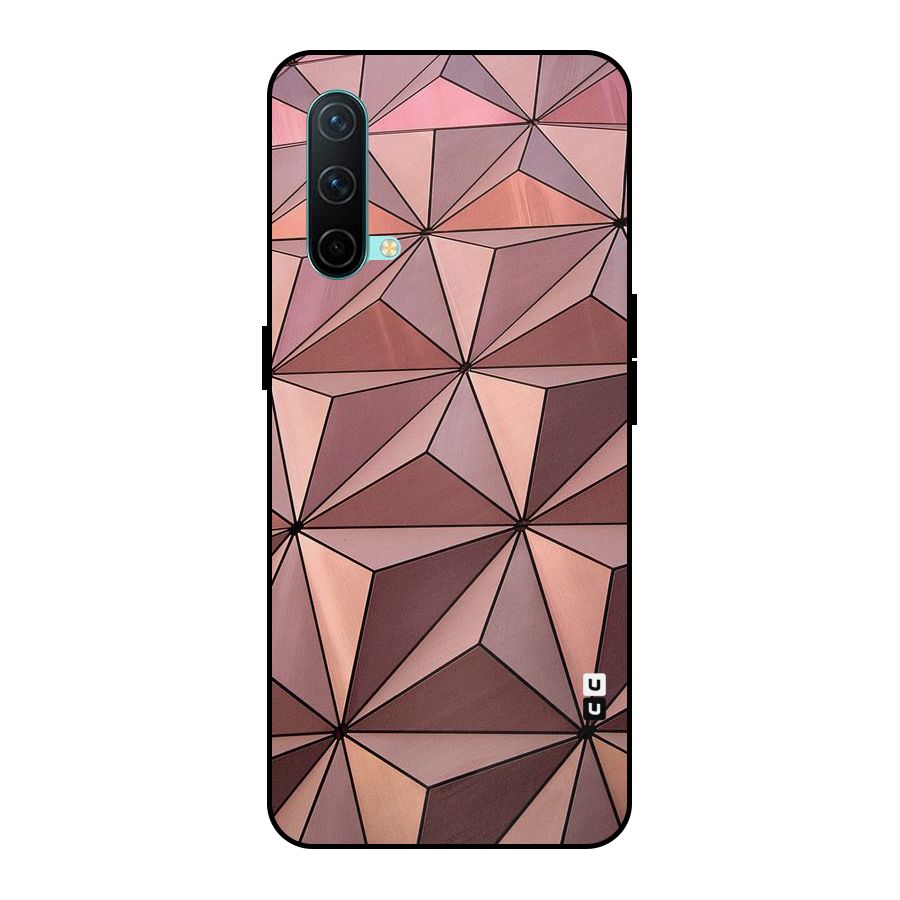 Rosegold Abstract Shapes Metal Back Case for OnePlus Nord CE 5G