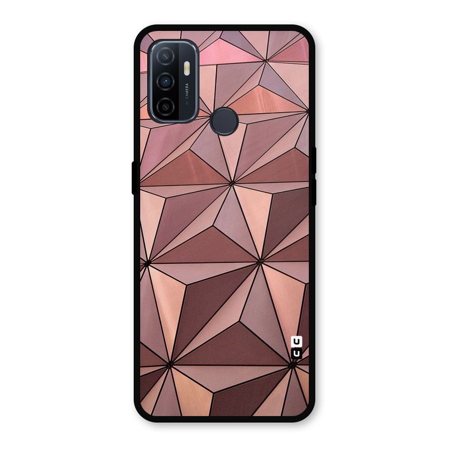 Rosegold Abstract Shapes Metal Back Case for Oppo A53