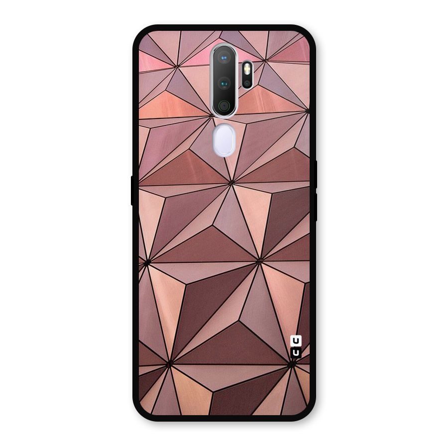 Rosegold Abstract Shapes Metal Back Case for Oppo A5 (2020)