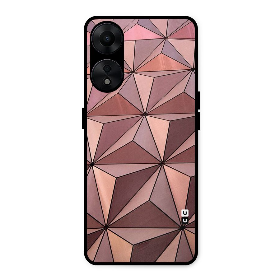 Rosegold Abstract Shapes Metal Back Case for Oppo A78 5G