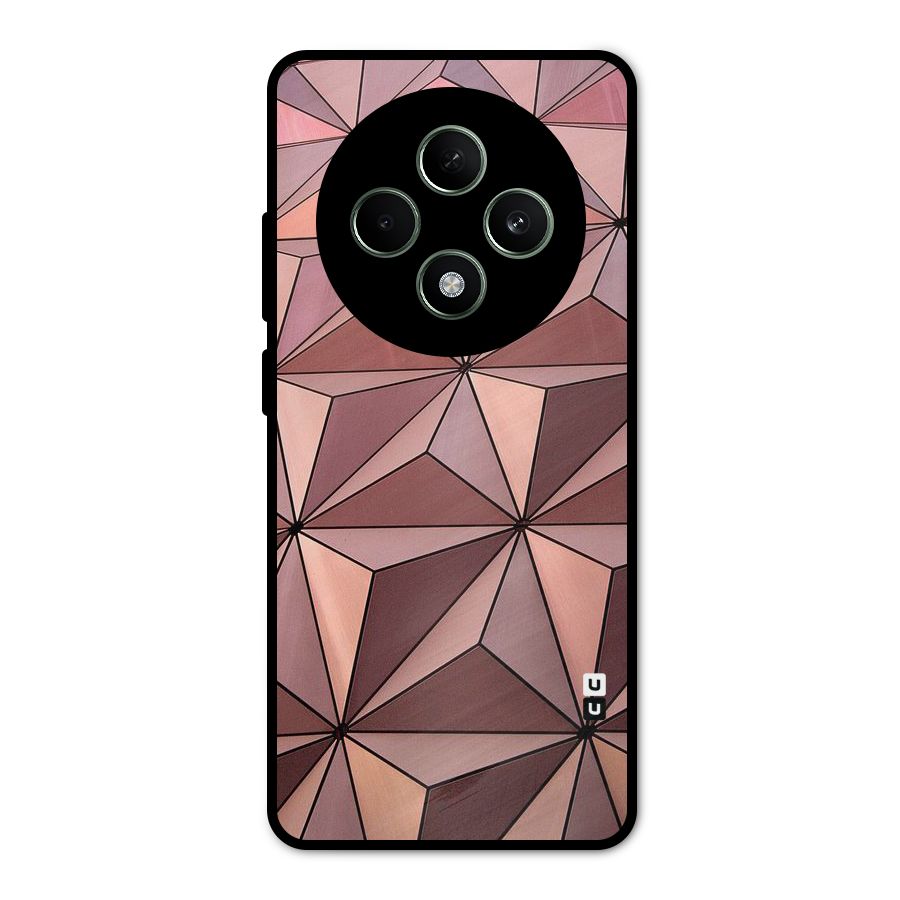 Rosegold Abstract Shapes Metal Back Case for Oppo F27