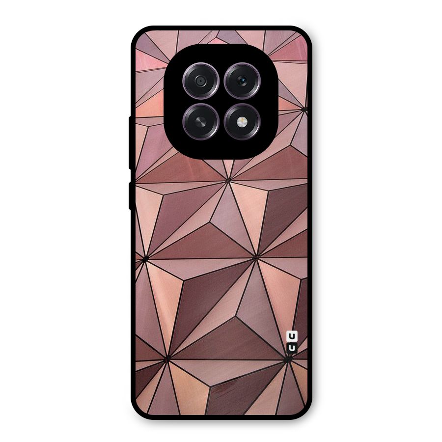 Rosegold Abstract Shapes Metal Back Case for Oppo F29