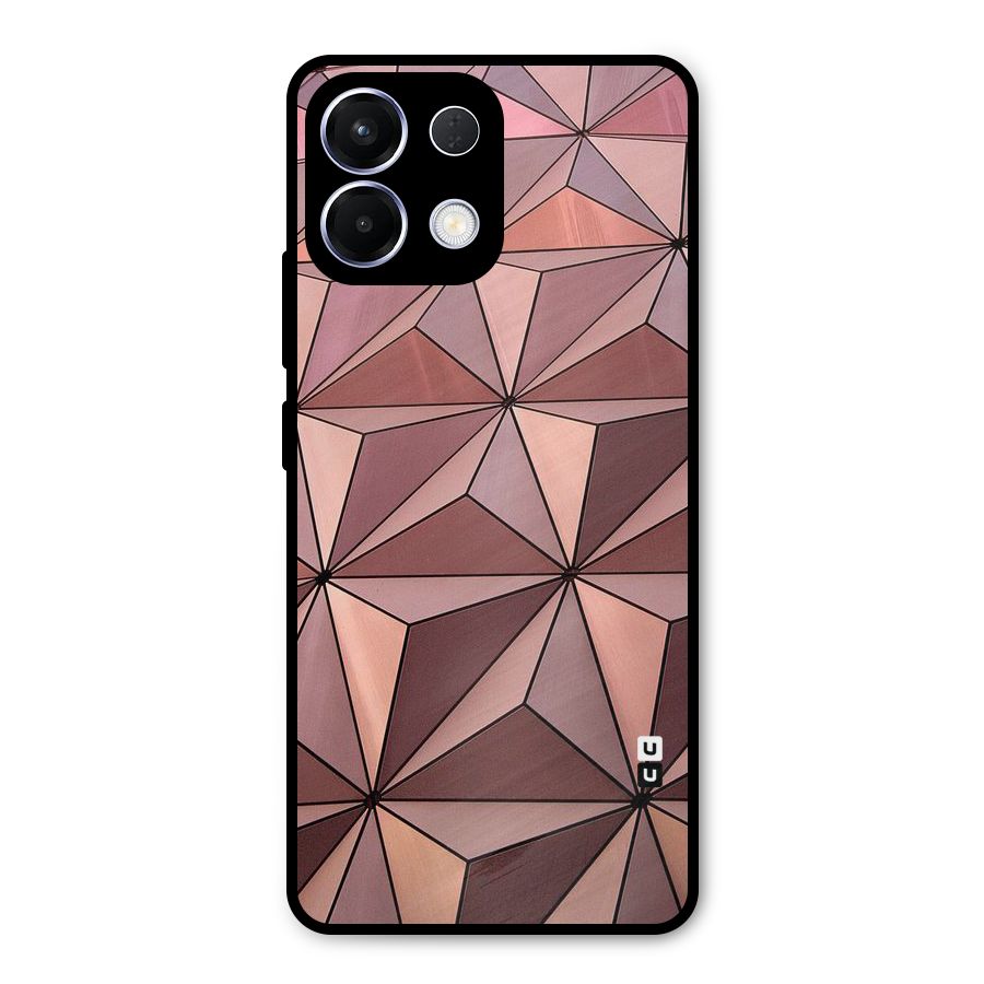 Rosegold Abstract Shapes Metal Back Case for Oppo K13
