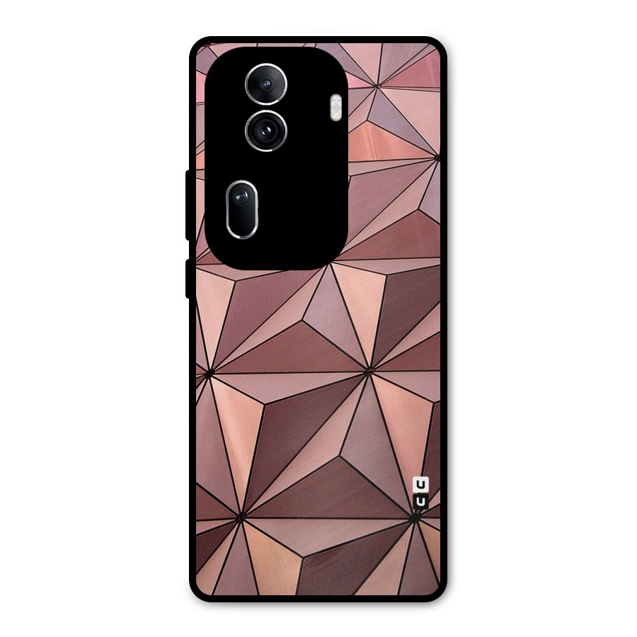 Rosegold Abstract Shapes Metal Back Case for Oppo Reno11 Pro 5G
