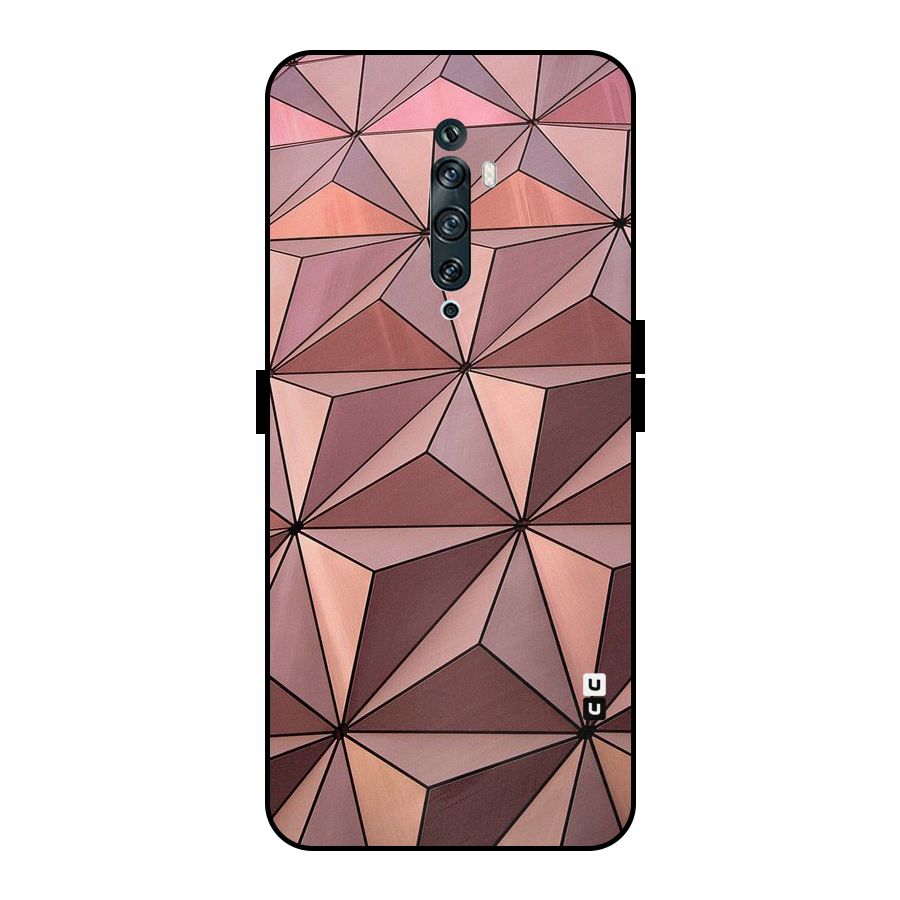 Rosegold Abstract Shapes Metal Back Case for Oppo Reno2 F