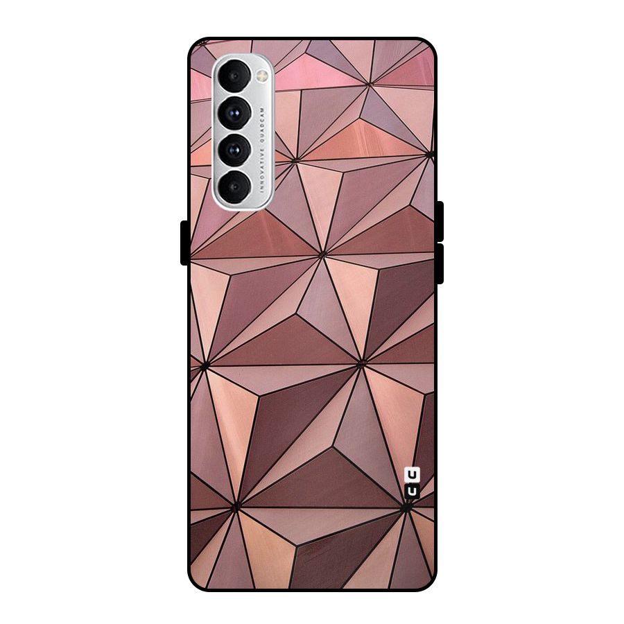 Rosegold Abstract Shapes Metal Back Case for Oppo Reno4 Pro