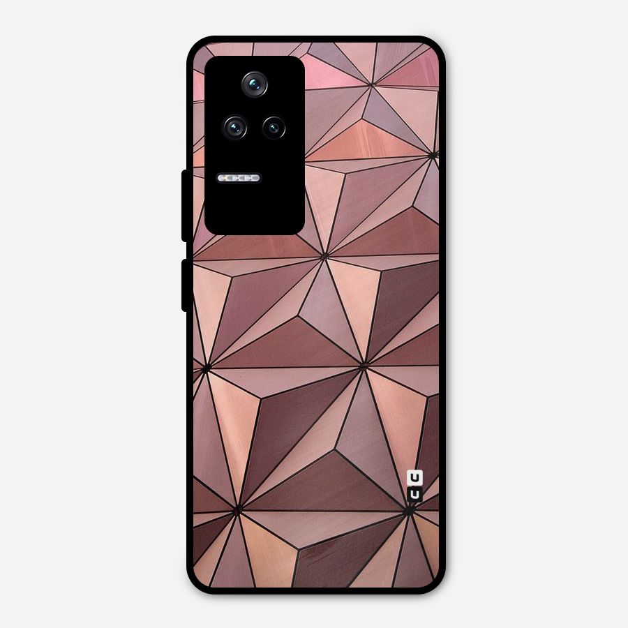 Rosegold Abstract Shapes Metal Back Case for Poco F4 5G