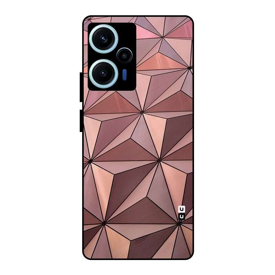 Rosegold Abstract Shapes Metal Back Case for Poco F5