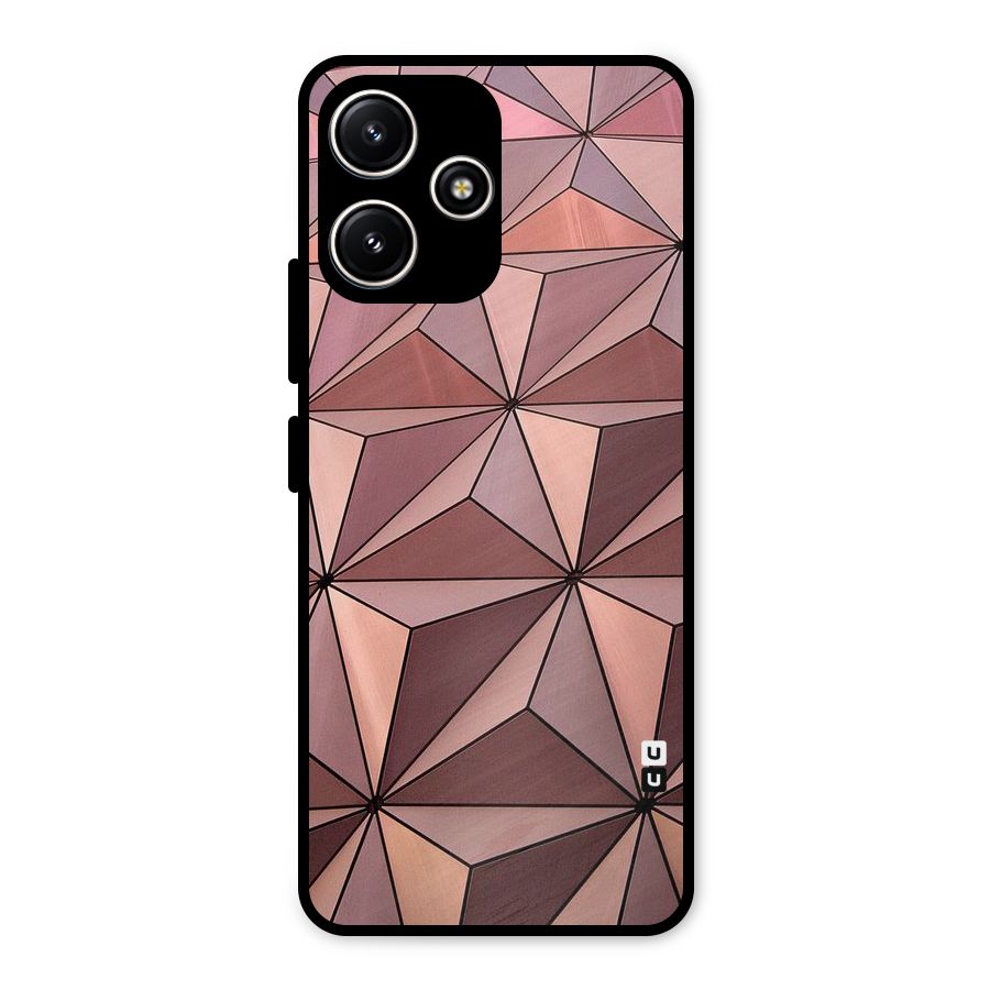 Rosegold Abstract Shapes Metal Back Case for Poco M6 Pro
