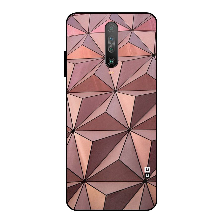 Rosegold Abstract Shapes Metal Back Case for Poco X2
