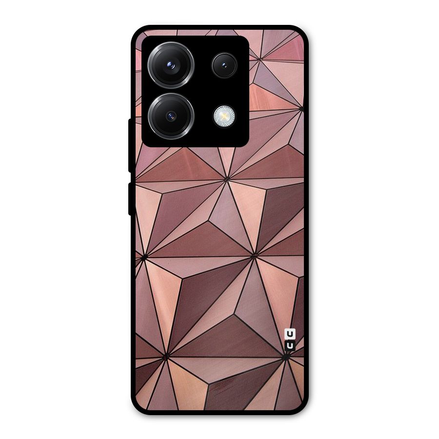 Rosegold Abstract Shapes Metal Back Case for Poco X6