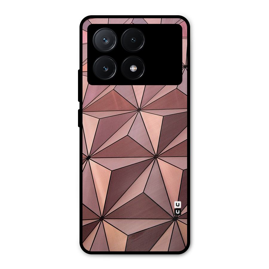 Rosegold Abstract Shapes Metal Back Case for Poco X6 Pro