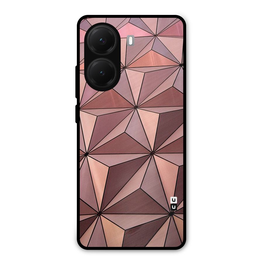 Rosegold Abstract Shapes Metal Back Case for Poco X7 Pro