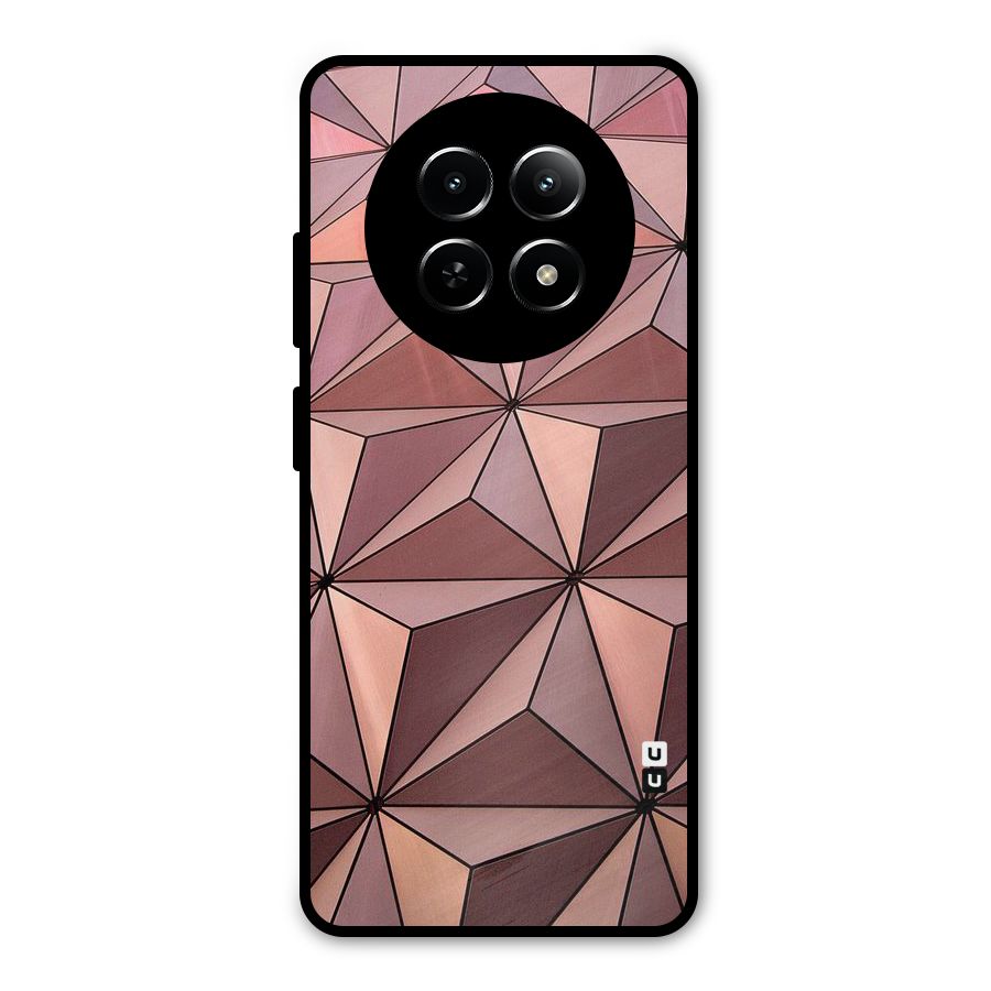 Rosegold Abstract Shapes Metal Back Case for Realme 12x 5G