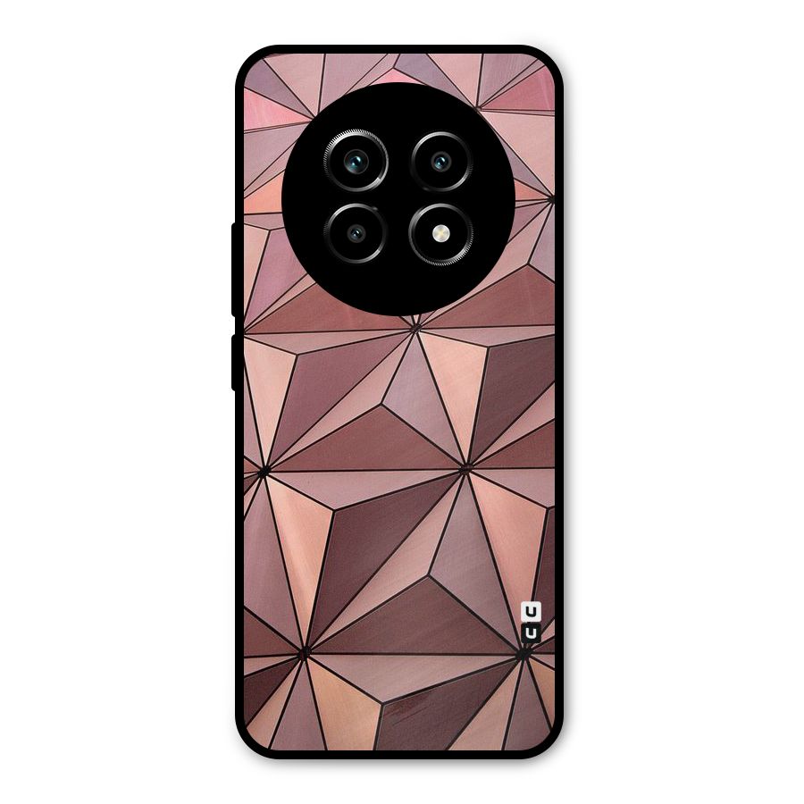 Rosegold Abstract Shapes Metal Back Case for Realme 13 Pro