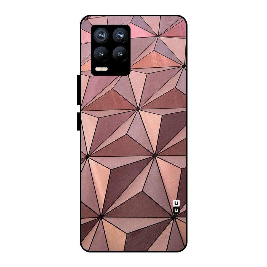 Rosegold Abstract Shapes Metal Back Case for Realme 8 Pro