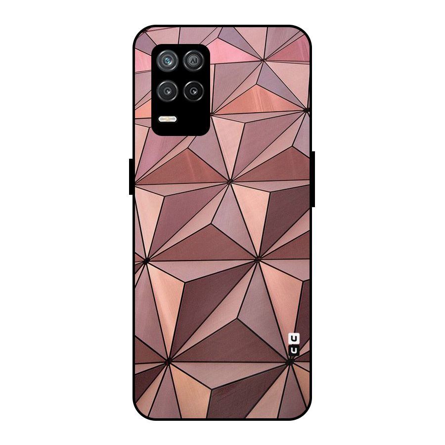 Rosegold Abstract Shapes Metal Back Case for Realme 9 5G
