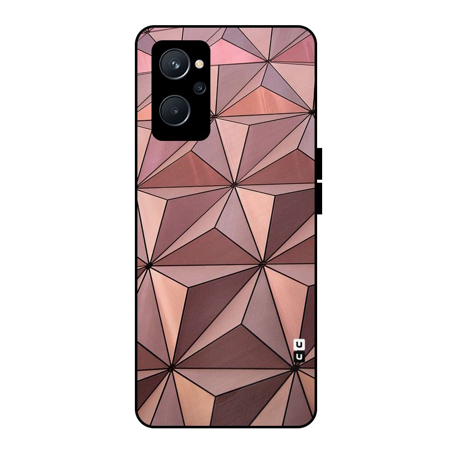 Rosegold Abstract Shapes Metal Back Case for Realme 9i 5G