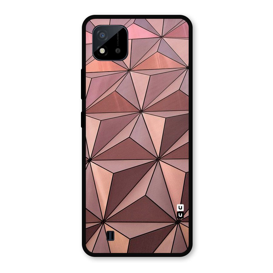 Rosegold Abstract Shapes Metal Back Case for Realme C11 2021