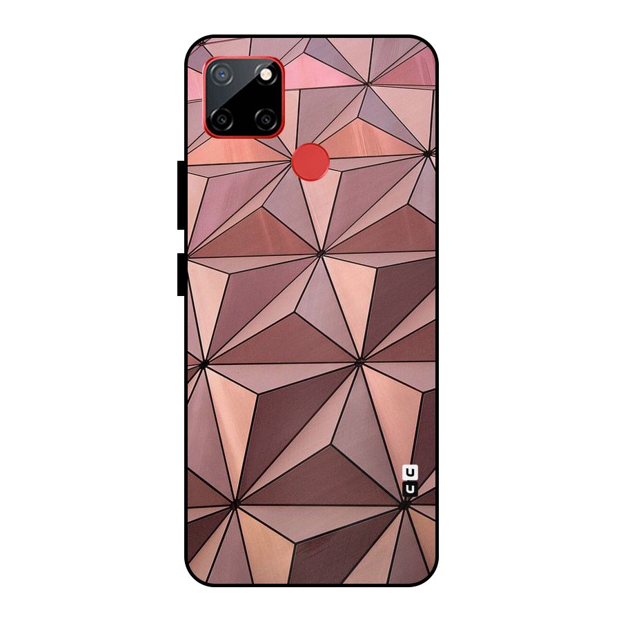 Rosegold Abstract Shapes Metal Back Case for Realme C12