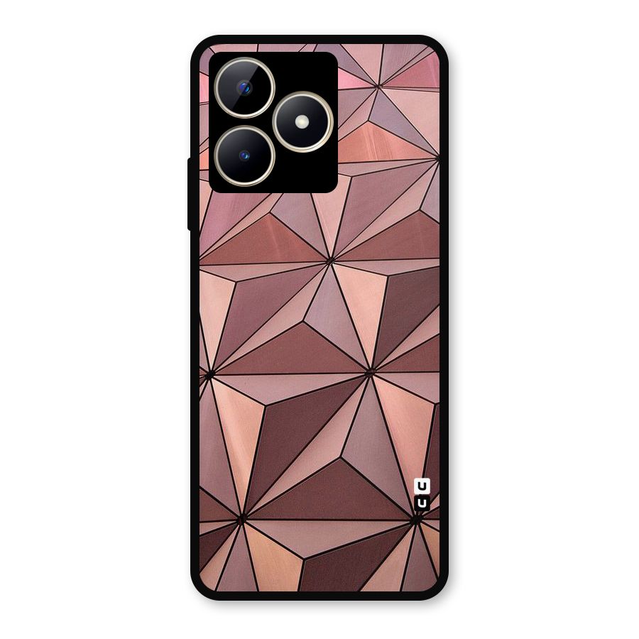 Rosegold Abstract Shapes Metal Back Case for Realme C53