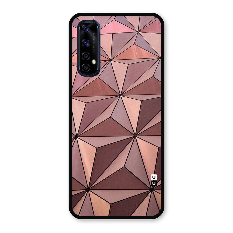 Rosegold Abstract Shapes Metal Back Case for Realme Narzo 20 Pro