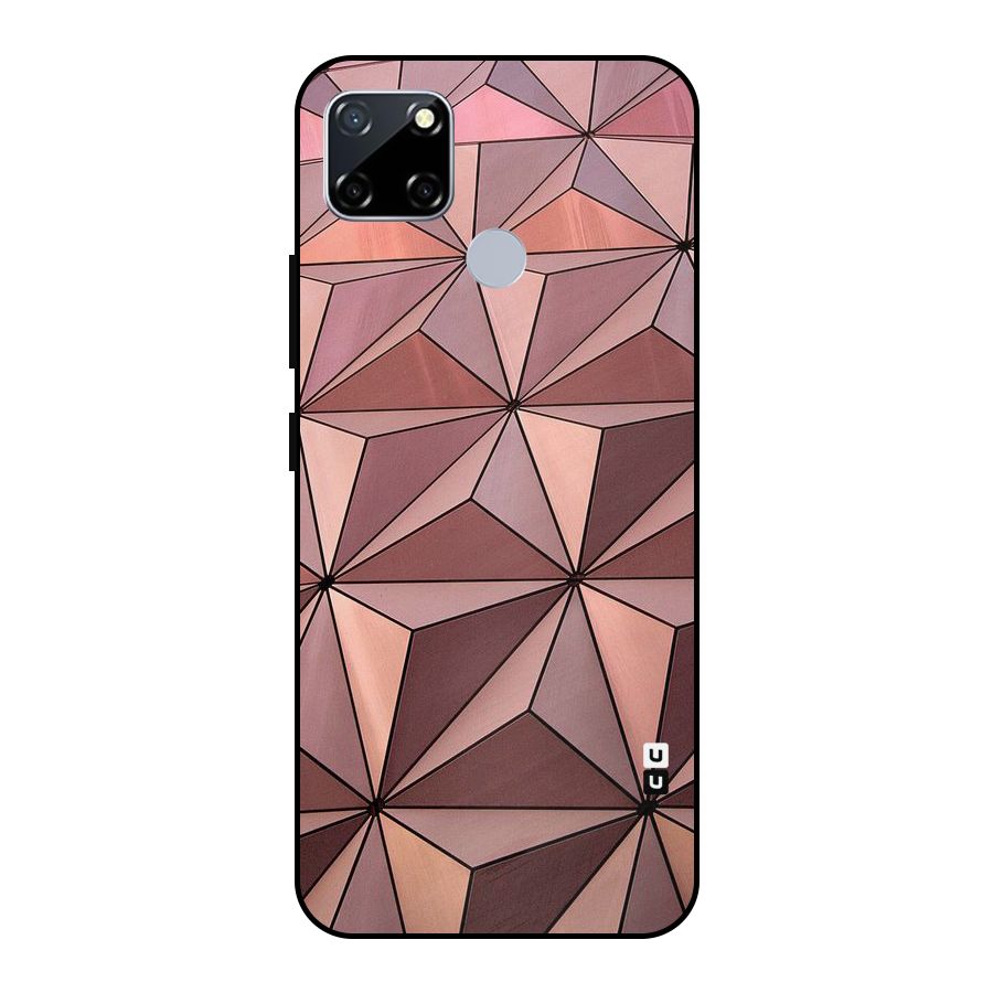 Rosegold Abstract Shapes Metal Back Case for Realme Narzo 30A