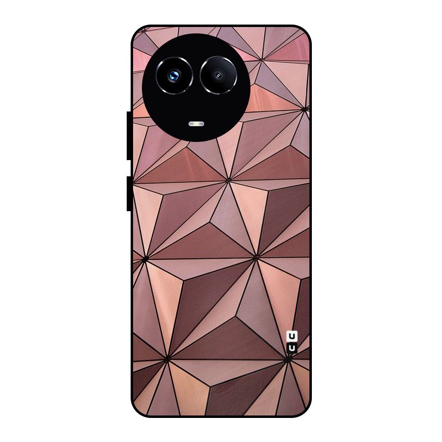 Rosegold Abstract Shapes Metal Back Case for Realme Narzo 60X