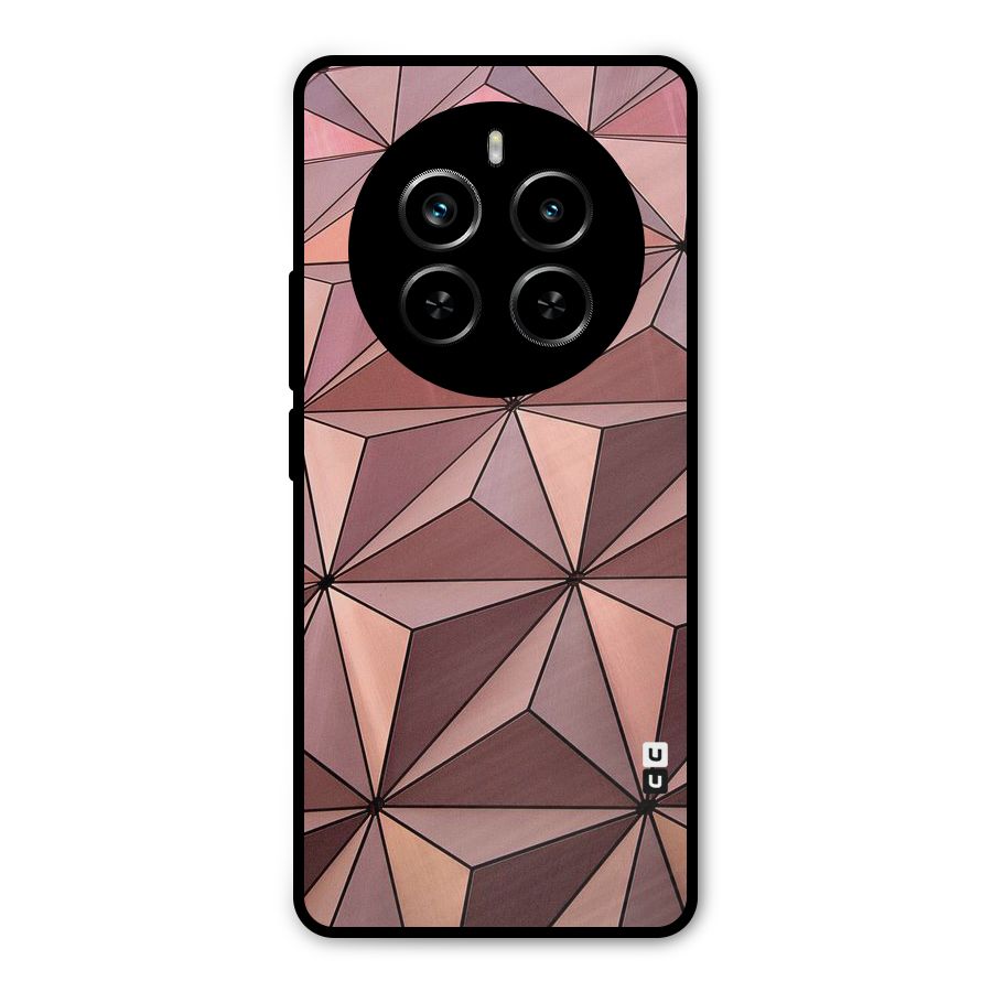 Rosegold Abstract Shapes Metal Back Case for Realme P1 Pro