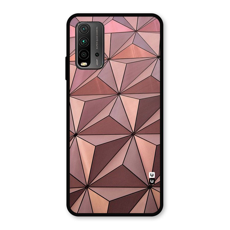 Rosegold Abstract Shapes Metal Back Case for Redmi 9 Power