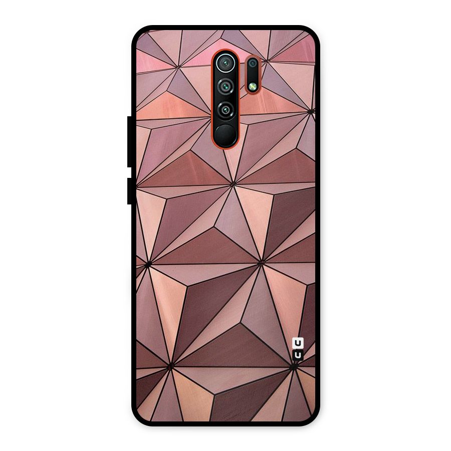 Rosegold Abstract Shapes Metal Back Case for Redmi 9 Prime