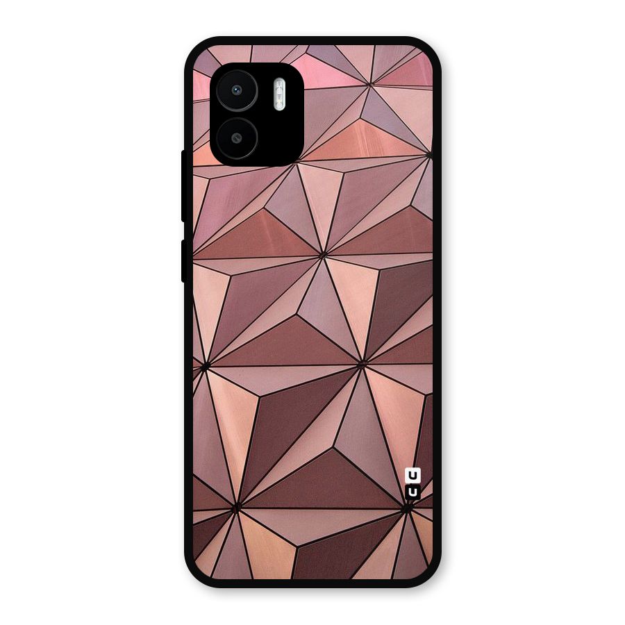 Rosegold Abstract Shapes Metal Back Case for Redmi A1