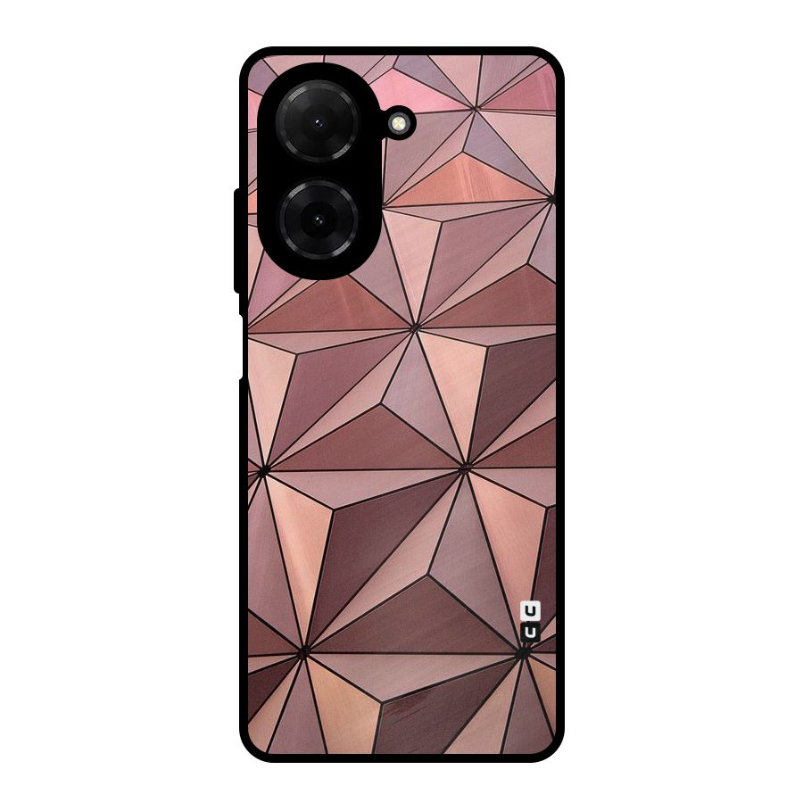 Rosegold Abstract Shapes Metal Back Case for Redmi A5 4G