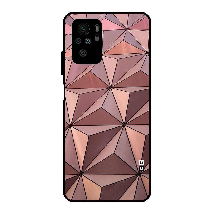 Rosegold Abstract Shapes Metal Back Case for Redmi Note 10S
