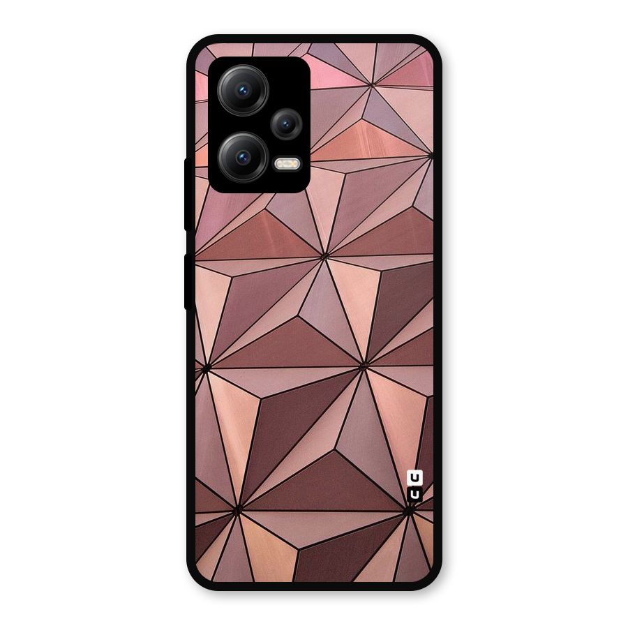 Rosegold Abstract Shapes Metal Back Case for Redmi Note 12 5G