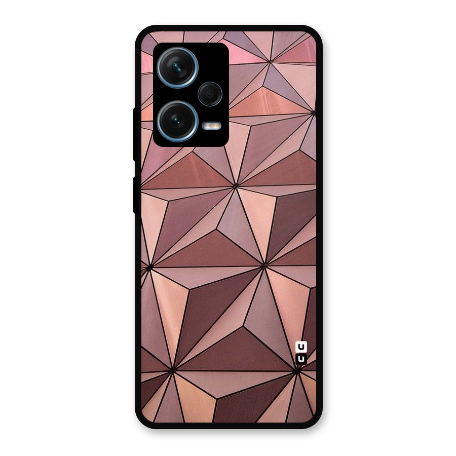 Rosegold Abstract Shapes Metal Back Case for Redmi Note 12 Pro Plus 5G