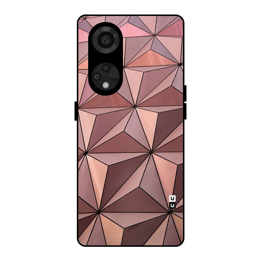 Rosegold Abstract Shapes Metal Back Case for Reno8 T 5G