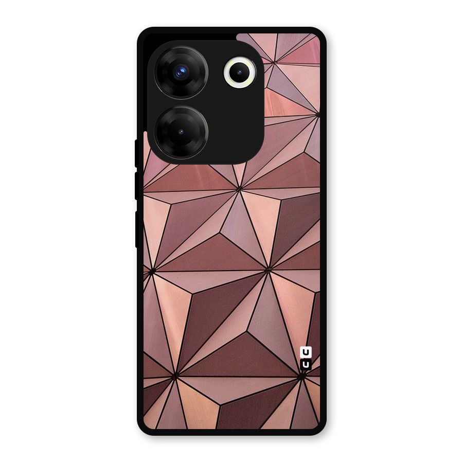 Rosegold Abstract Shapes Metal Back Case for Tecno Camon 20