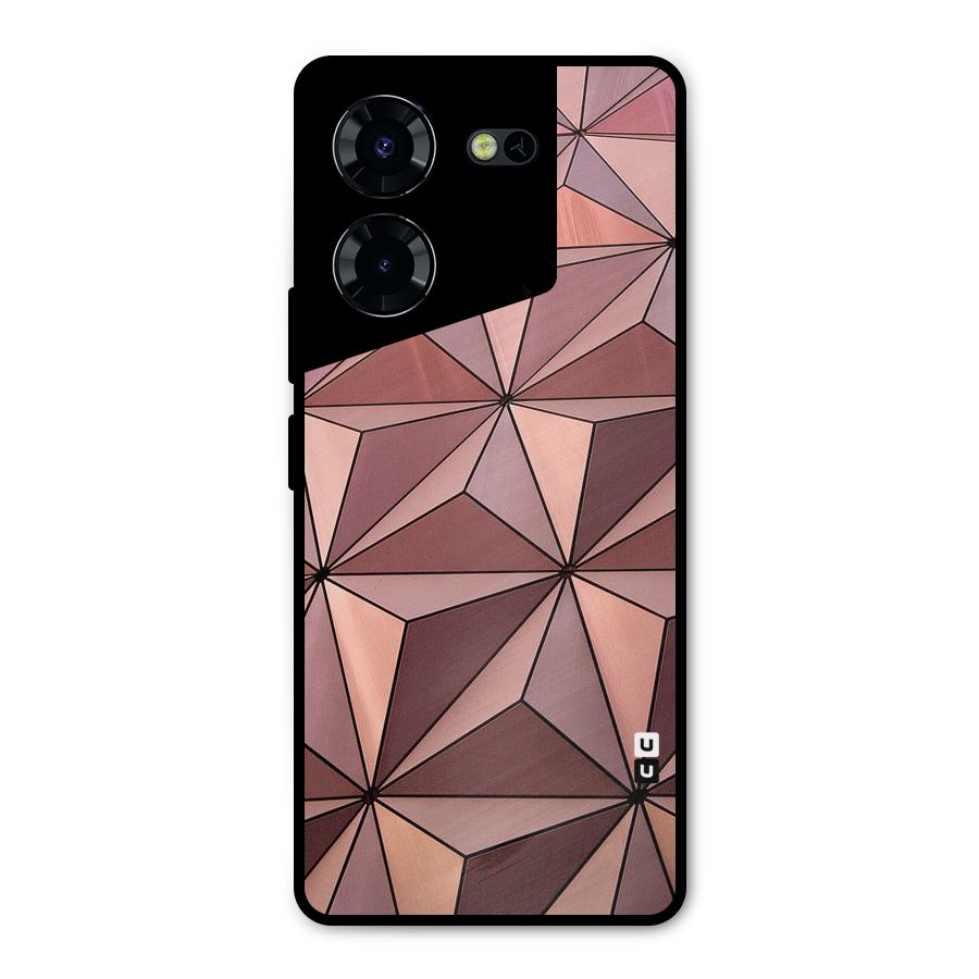 Rosegold Abstract Shapes Metal Back Case for Tecno Pova 5 Pro 5G