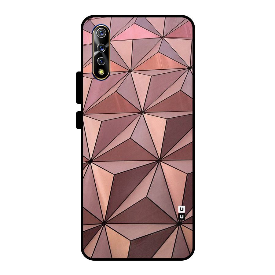 Rosegold Abstract Shapes Metal Back Case for Vivo S1