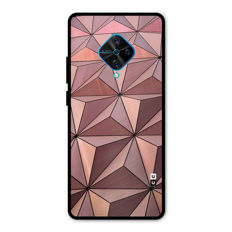 Rosegold Abstract Shapes Metal Back Case for Vivo S1 Pro