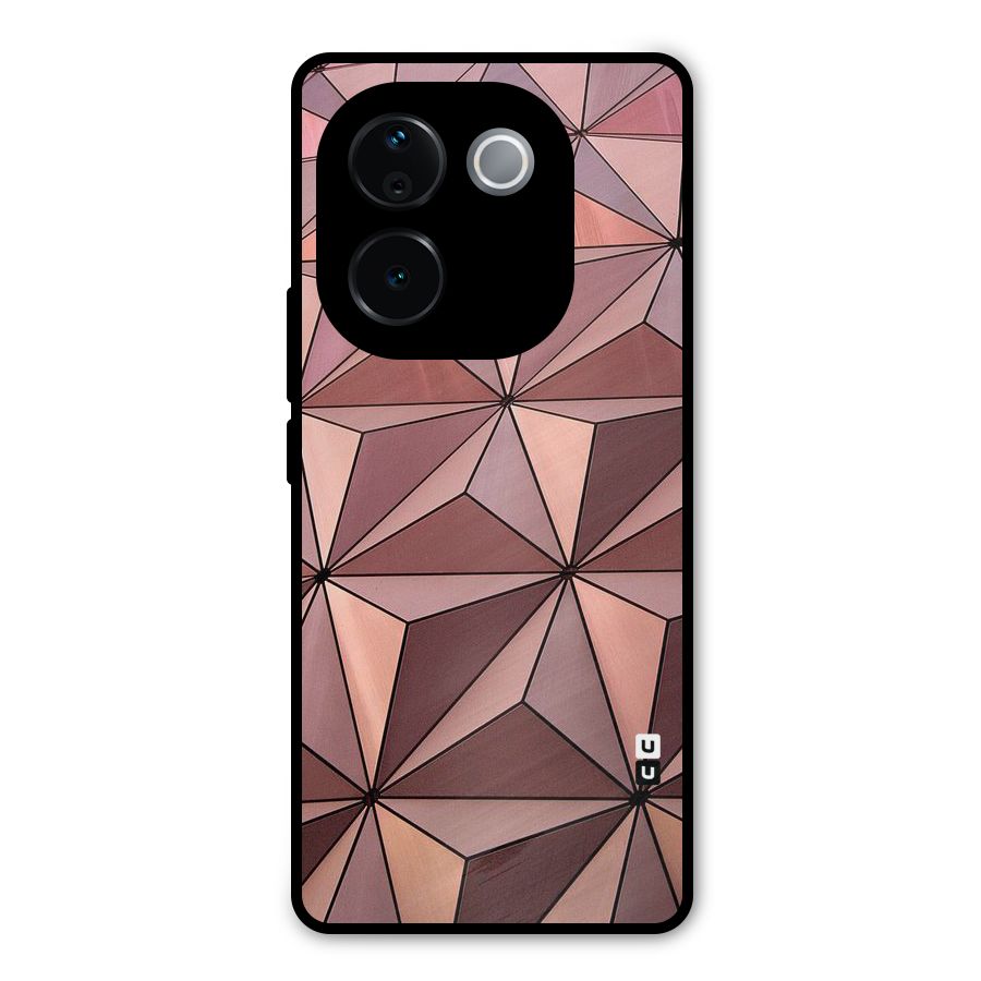 Rosegold Abstract Shapes Metal Back Case for Vivo T3 Pro