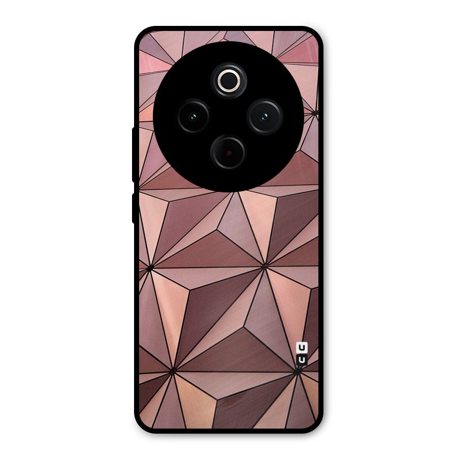 Rosegold Abstract Shapes Metal Back Case for Vivo T4