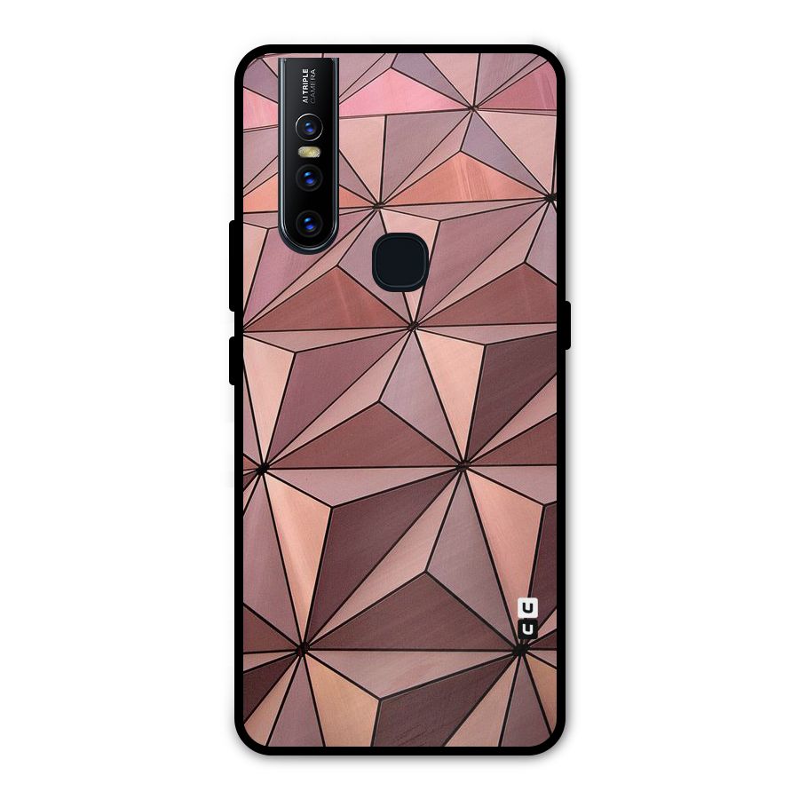 Rosegold Abstract Shapes Metal Back Case for Vivo V15